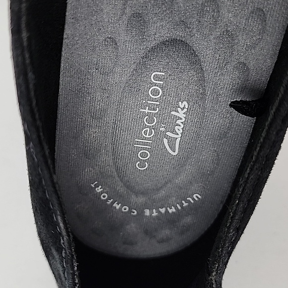 Clarks Kayleigh Black Slip On Flats Shoes Suede Lightweight Size 7.5M - Picture 9 of 14